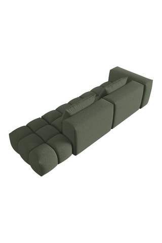 Canapé modulable droit Lorella - Vert olive - 3 places - Revêtement en tissu