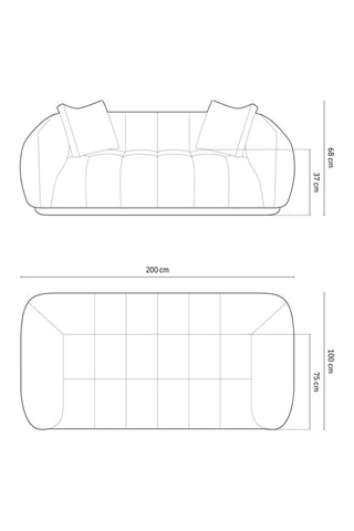 Canapé Julia - Beige - 2 places - En tissu structurel