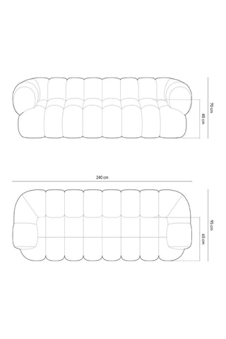 Canapé modulaire Maurice - Vert - 4 places - Toucher velours