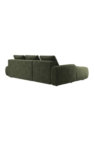 Canapé d'angle gauche convertible Simona - Vert - 4 places - Toucher velours