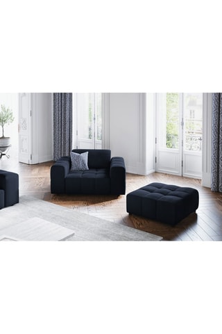 Chauffeuse Luc - Bleu foncé - 1 place - Tissu velours