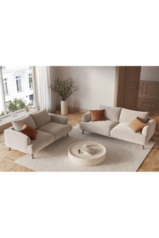 Canapé Margot - Beige - 2 places - En tissu velours