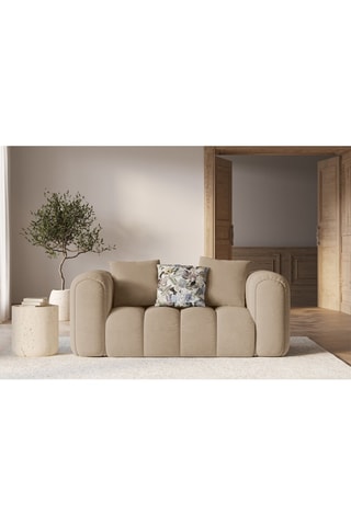 Canapé Elise - Beige - 2 places - En tissu velours