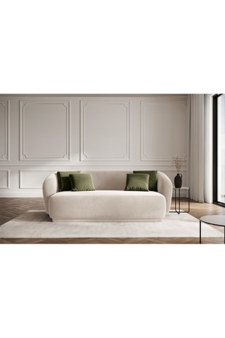 Canapé Louis - Beige - 2 places - Tissu velours