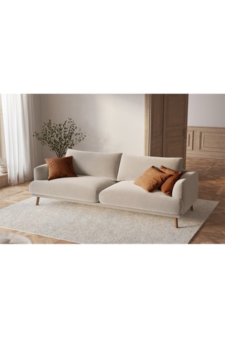 Canapé Margot - Beige - 3 places - En tissu velours