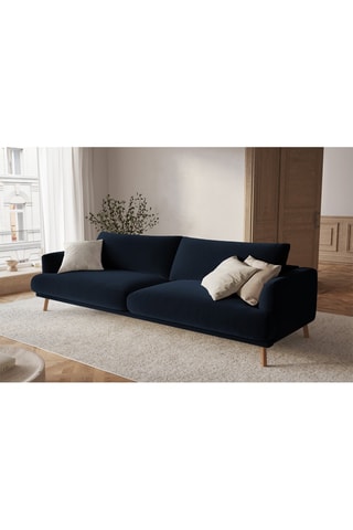 Canapé Margot - Bleu roi - 4 places - En tissu velours