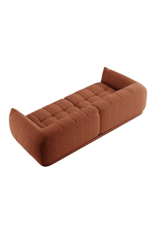 Canapé modulaire Julia - Rouge brique - 4 places - En tissu structurel