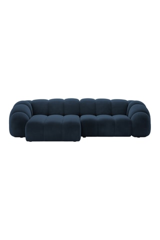 Canapé d'angle gauche Lyna - Bleu roi - 4 places - En tissu velours