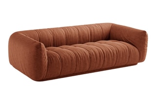 Canapé Julia - Rouge brique - 3 places - En tissu structurel