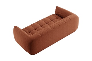 Canapé Julia - Rouge brique - 3 places - En tissu structurel