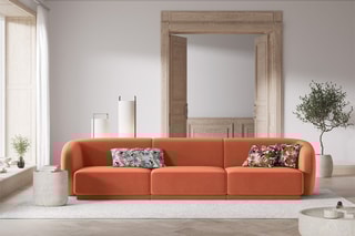 Canapé modulaire Lionel - Corail - 3 places - En tissu velours