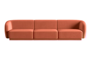 Canapé modulaire Lionel - Corail - 3 places - En tissu velours