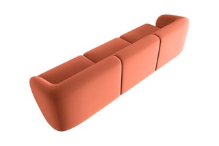 Canapé modulaire Lionel - Corail - 3 places - En tissu velours