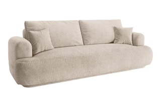 Canapé convertible Adriana - Beige - 3 places - Tissu structurel