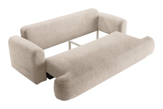Canapé convertible Adriana - Beige - 3 places - Tissu structurel