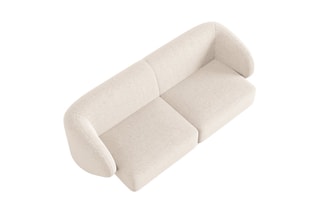 Canapé modulaire Lionel - Beige clair - 2 places - Toucher tissu chenille