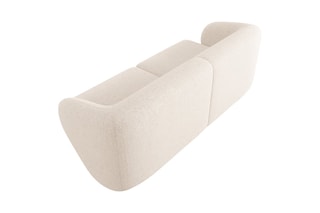 Canapé modulaire Lionel - Beige clair - 2 places - Toucher tissu chenille