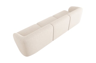 Canapé modulaire Lionel - Beige clair - 3 places - Toucher tissu chenille