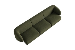 Canapé modulaire Lionel - Kaki - 3 places - Toucher tissu chenille