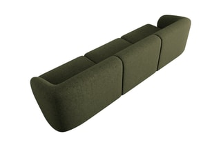 Canapé modulaire Lionel - Kaki - 3 places - Toucher tissu chenille