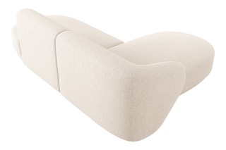 Canapé d'angle gauche ouvert modulaire Lionel - Beige clair - 4 places - Toucher tissu chenille