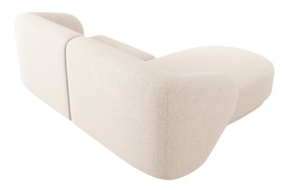 Canapé d'angle gauche modulaire Lionel - Beige clair - 3 places - Toucher tissu chenille