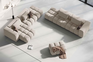 Canapé gauche modulaire Lorella - Sable