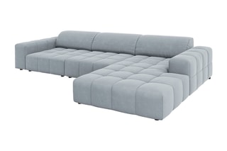 Canapé d'angle droit Luc - Bleu clair