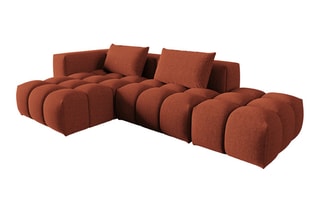 Canapé d'angle gauche modulaire Lorella - Corail