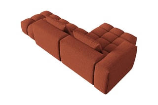 Canapé d'angle gauche modulaire Lorella - Corail