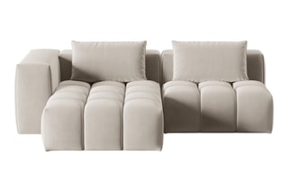 Canapé d'angle gauche modulaire Lorella - Beige clair