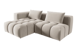 Canapé d'angle gauche modulaire Lorella - Beige clair