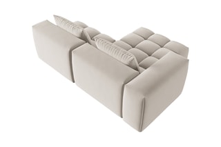 Canapé d'angle gauche modulaire Lorella - Beige clair