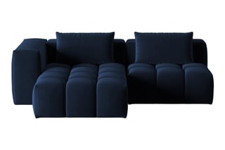 Canapé d'angle gauche modulaire Lorella - Bleu roi