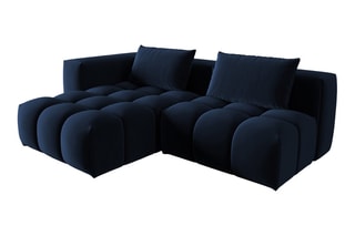 Canapé d'angle gauche modulaire Lorella - Bleu roi