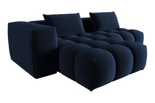 Canapé d'angle gauche modulaire Lorella - Bleu roi