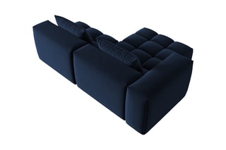 Canapé d'angle gauche modulaire Lorella - Bleu roi