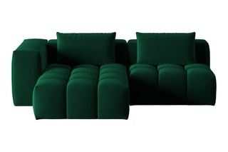 Canapé d'angle gauche modulaire Lorella - Vert bouteille