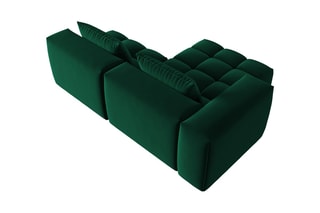 Canapé d'angle gauche modulaire Lorella - Vert bouteille