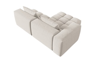 Canapé d'angle gauche modulaire Lorella - Beige