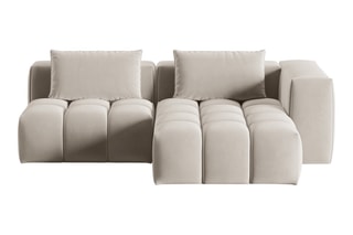 Canapé d'angle droit modulaire Lorella - Beige clair