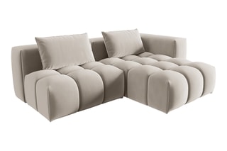 Canapé d'angle droit modulaire Lorella - Beige clair