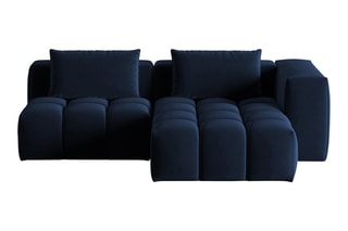 Canapé d'angle droit modulaire Lorella - Bleu roi