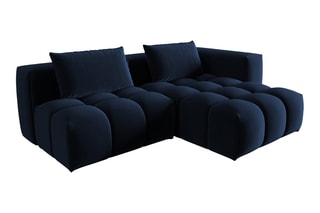 Canapé d'angle droit modulaire Lorella - Bleu roi