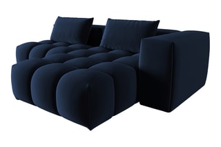 Canapé d'angle droit modulaire Lorella - Bleu roi