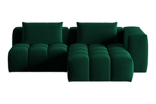 Canapé d'angle droit modulaire Lorella - Vert bouteille