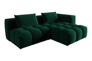 Canapé d'angle droit modulaire Lorella - Vert bouteille