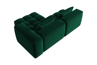 Canapé d'angle droit modulaire Lorella - Vert bouteille
