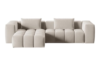 Canapé d'angle gauche modulaire Lorella - Beige clair