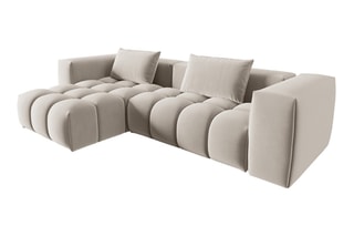 Canapé d'angle gauche modulaire Lorella - Beige clair